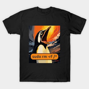 Screaming Tux Linux sudo rm -rf /* T-Shirt